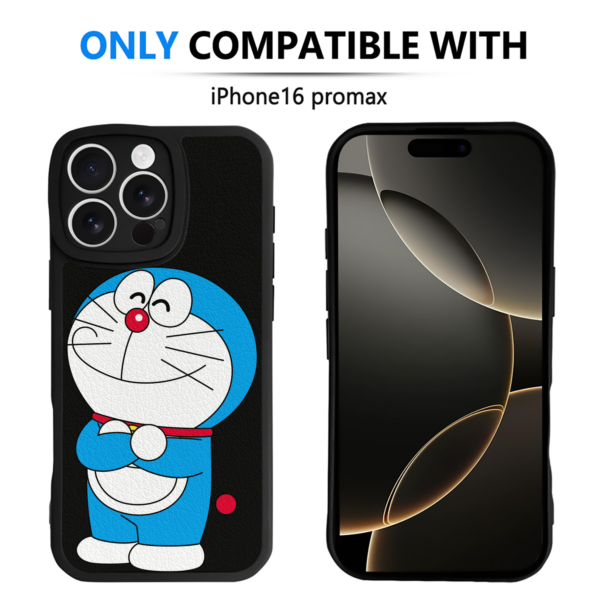 （画像用） ドラえもん Doraemon 【iPhone 16シリーズ対応】シリコンスマホケース（レザー調） 材質：シリコン